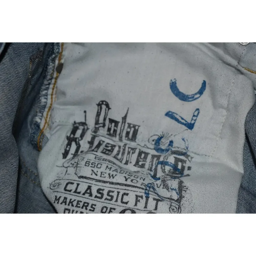 Vintage Polo Ralph Lauren 867 Blue Jeans Mens Size 40 x 30 Classic Fit Denim ***